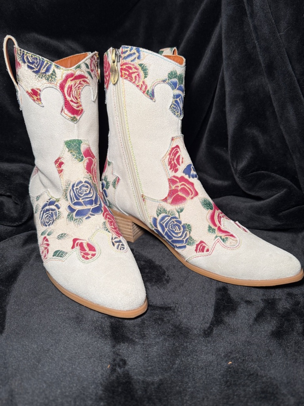 L’Artiste Spring Step Floral Leather Boots EU 41 US 9.5-10 Western Boho Festival